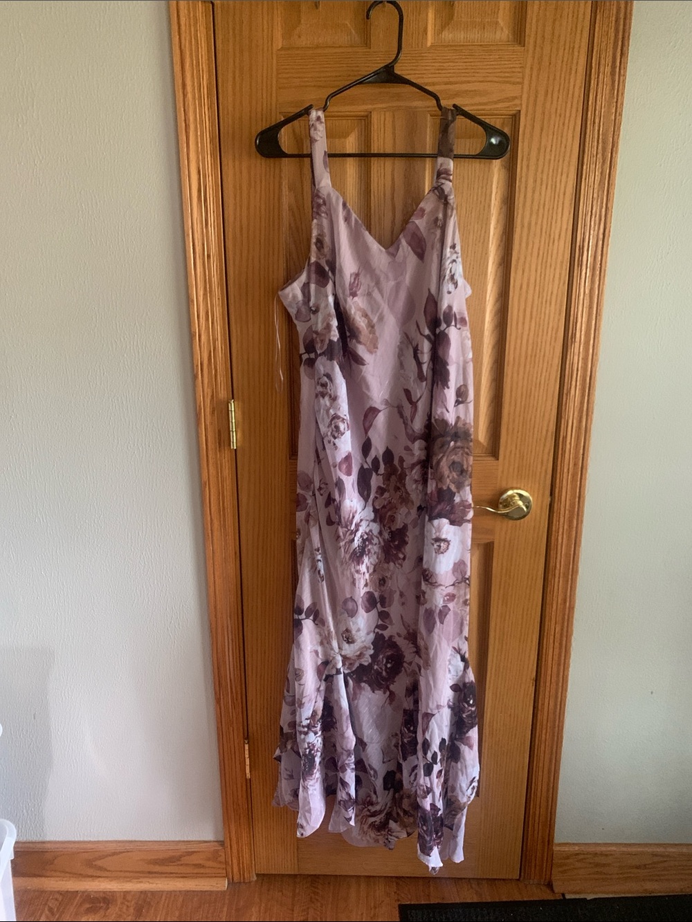 R&M Richards Lavender Floral Maxi Slip Dress